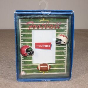 American Summer Football Picture Frame 3.5x5 3D Helmets Sports Decor